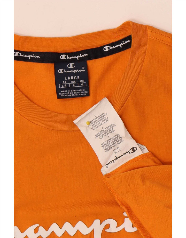 Champion Camiseta gráfica para hombre Top grande de algodón naranja
