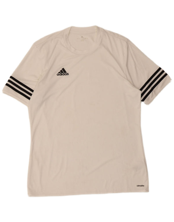 Adidas Mens Climalite Camiseta Top Grande Poliéster Blanco