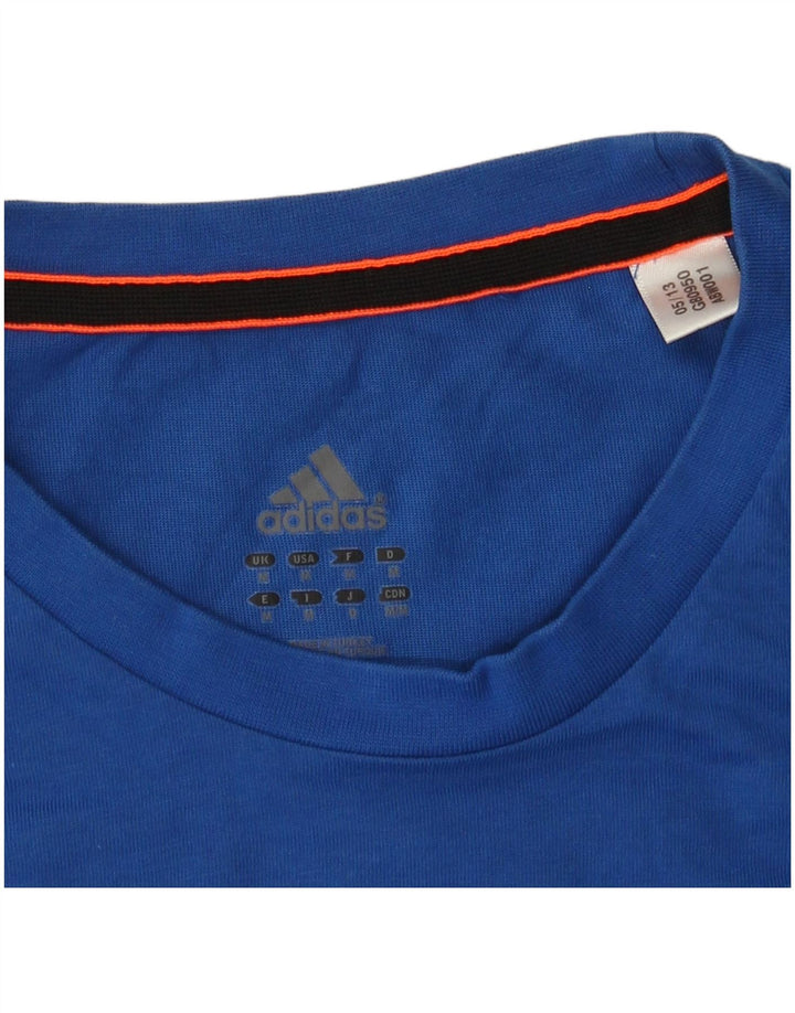 Adidas Hombre Camiseta Gráfica Top Azul Medio