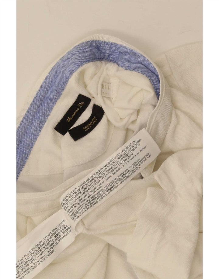 Massimo Dutti Hombre Camiseta Top Grande Blanco Algodón