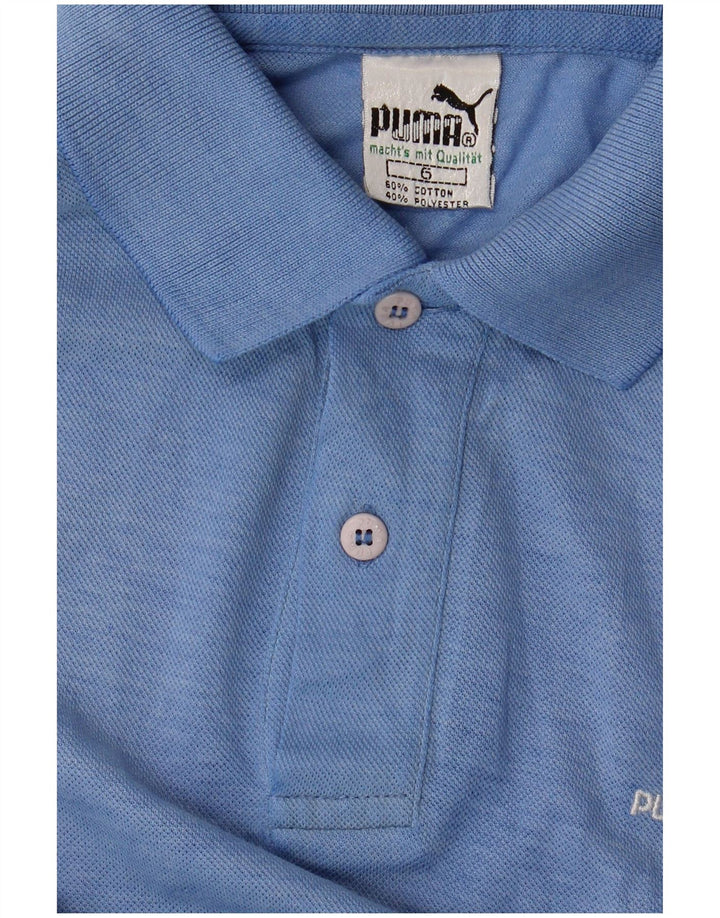 Polo PUMA para hombre de algodón azul medio