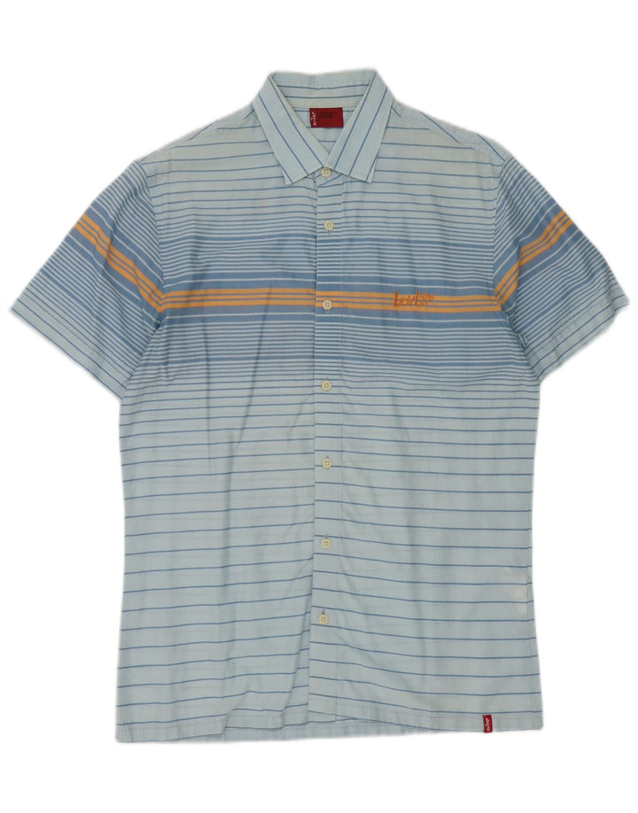 Camisa Levi's Hombre Manga Corta Algodón Rayas Azul Medio