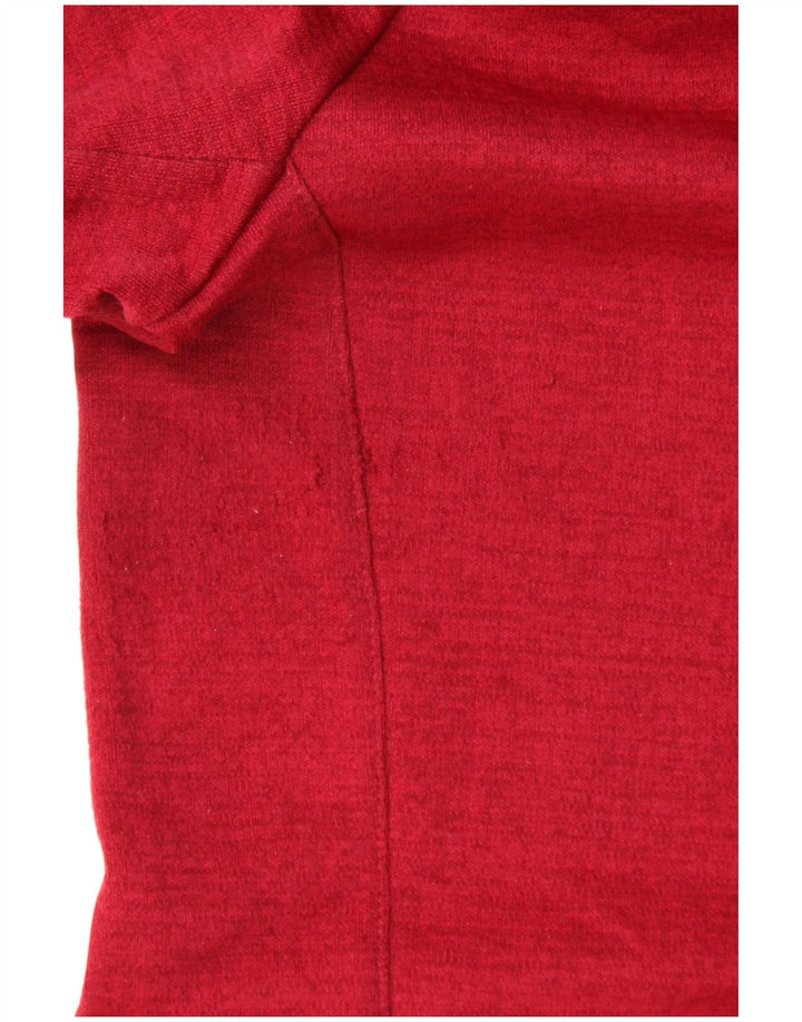 REEBOK Suéter con capucha y cremallera para mujer UK 12/14 Mediano Rojo Poliéster