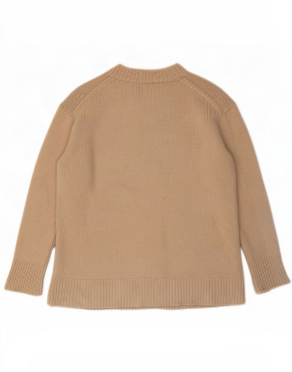 Zara Mujer Cuello Alto Jersey Jersey UK 10 Small Beige Cashmere