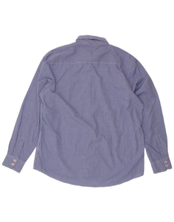 Pierre Cardin Camisa de corte regular para hombre 2XL Poliéster a cuadros azul