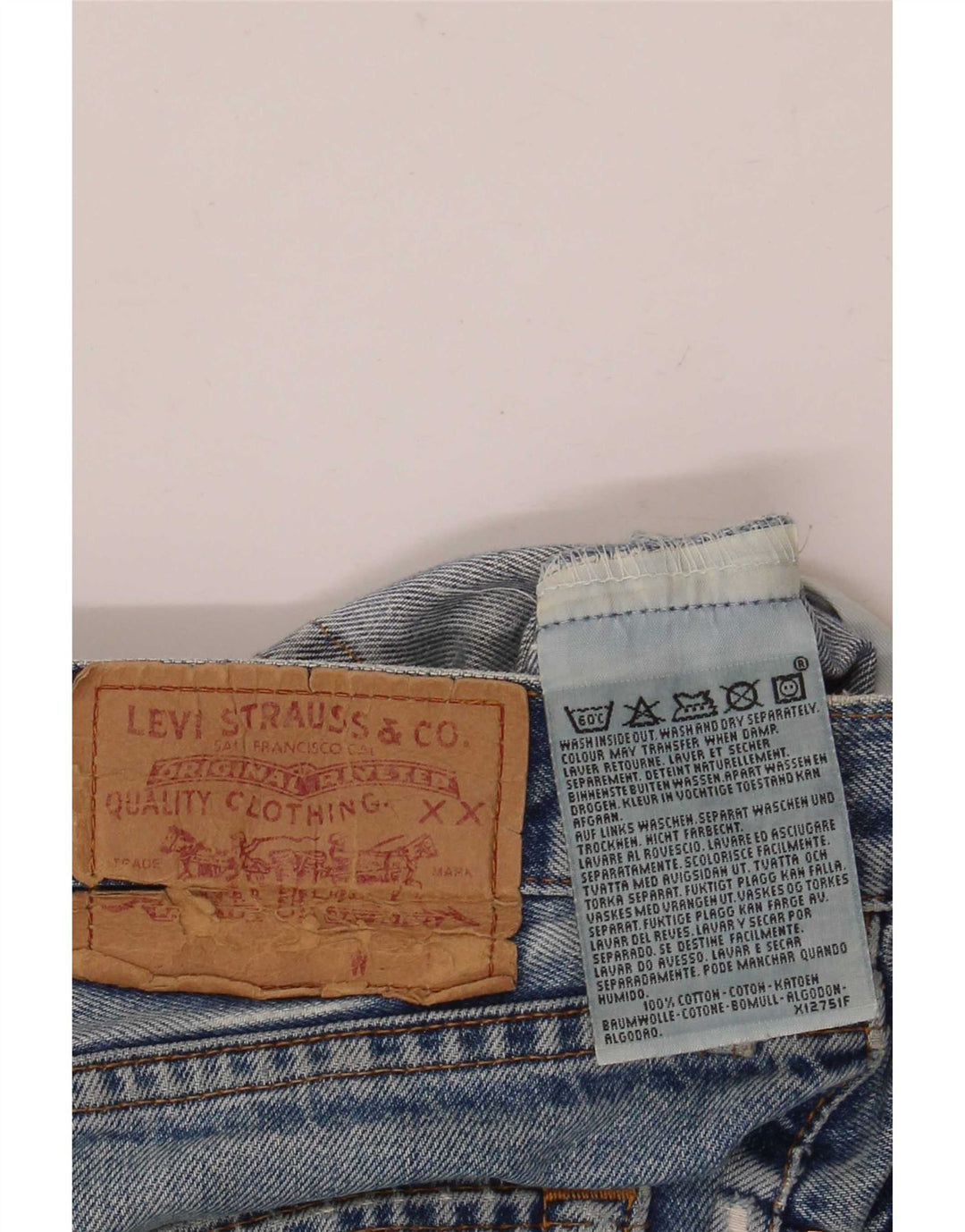 Vaqueros rectos desgastados para hombre Levi's W36 L32 Algodón azul