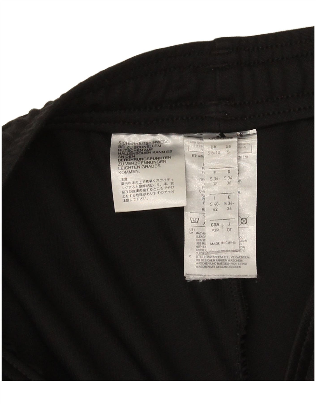 Adidas Pantalones de chándal para mujer UK 8/10 Small Negro Poliéster