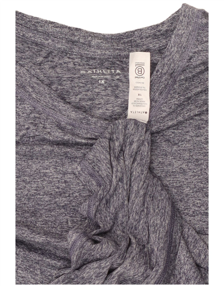 ATHLETA Top corto sin mangas para mujer UK 40 XL Poliéster moteado en azul marino