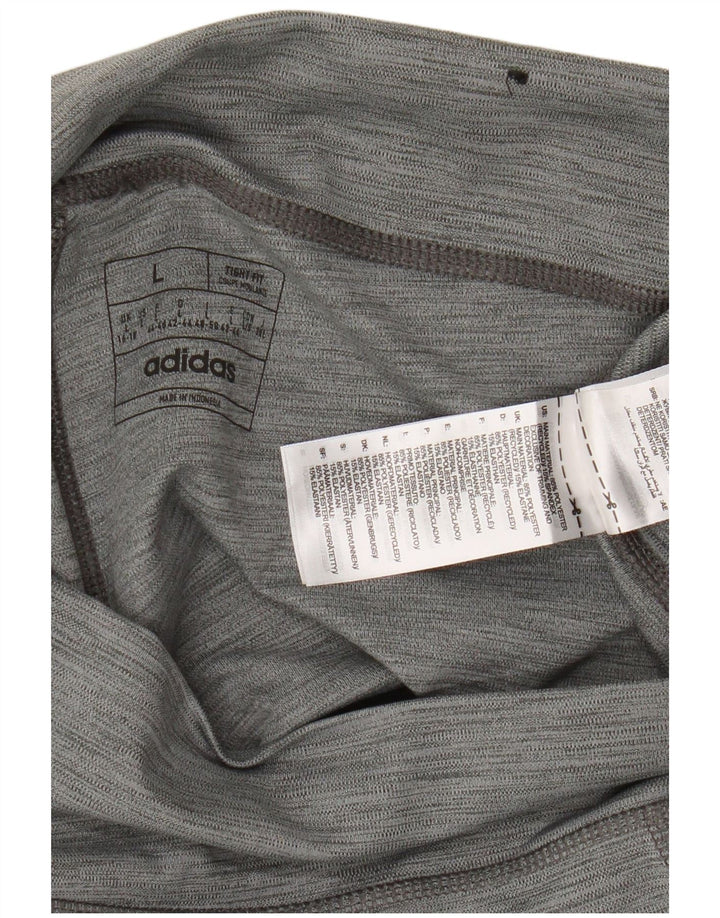 Leggings Adidas Mujer UK 16/18 Grande Gris Poliéster