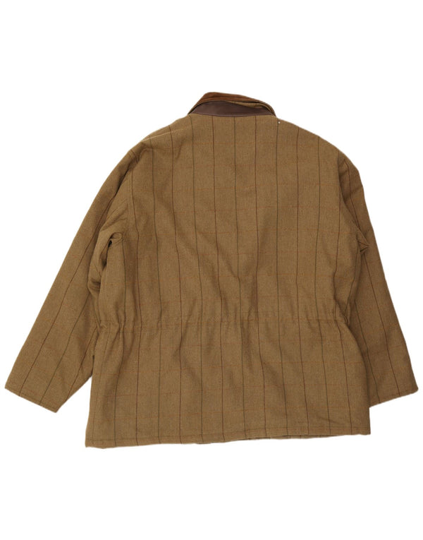 Barbour Mens Berwick Chaqueta Utilitaria De Ajuste Suelto UK 44 2XL Lana A Cuadros Caqui