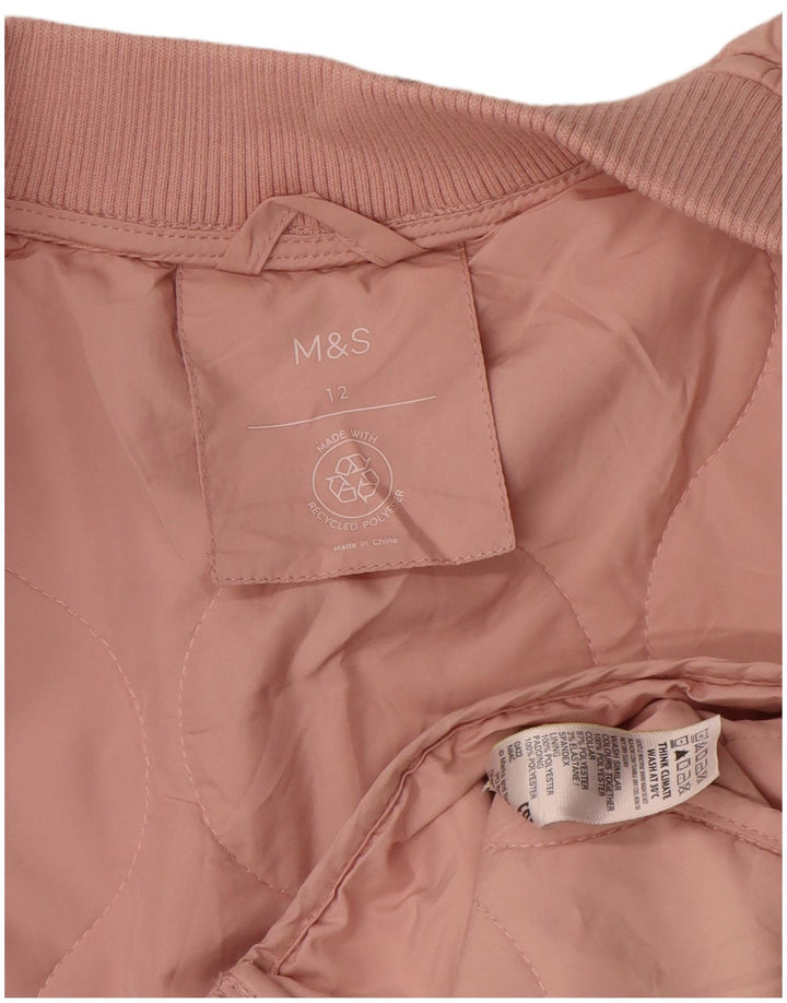 Marks & Spencer Chaqueta acolchada para mujer UK 12 Poliéster rosa medio
