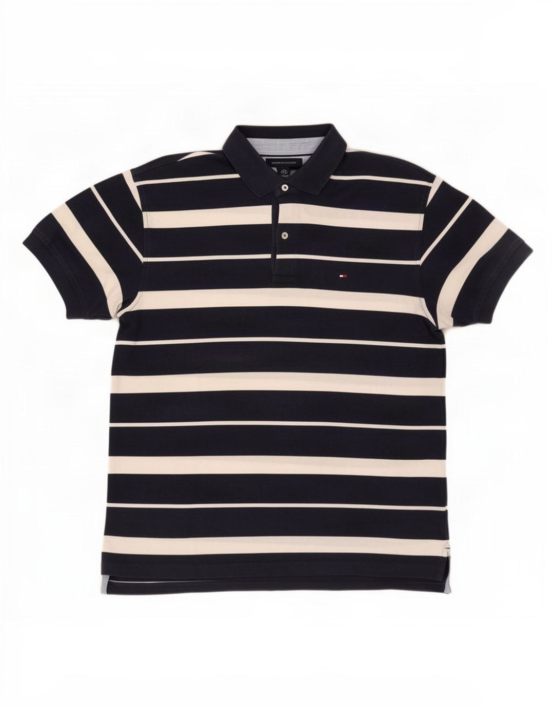 Tommy Hilfiger Polo para hombre grande azul marino a rayas