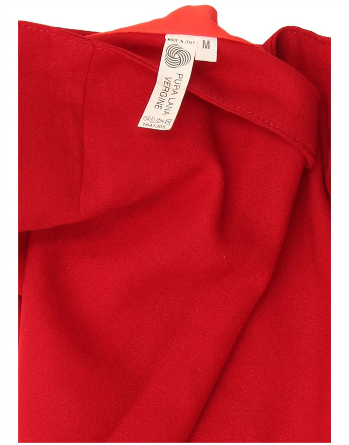 Vintage mujer mini falda envolvente mediana W28 lana virgen roja