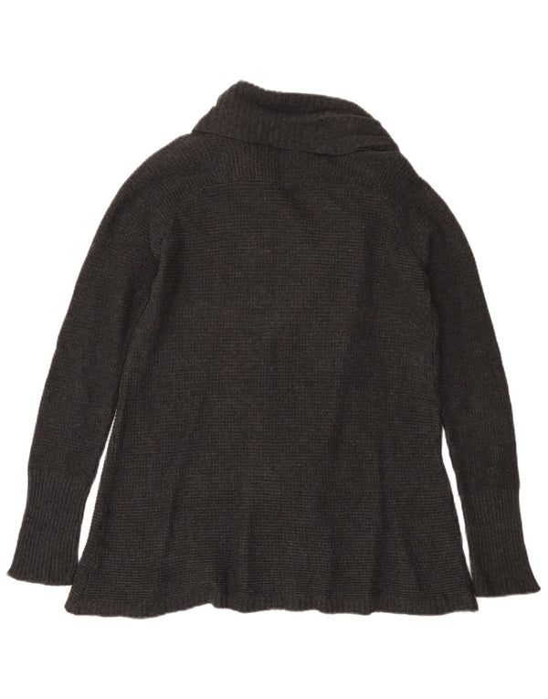 Zara Mujer Cárdigan Abierto Suéter UK 12 Algodón Gris Medio