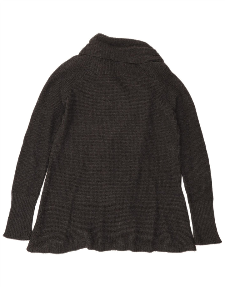 Zara Mujer Cárdigan Abierto Suéter UK 12 Algodón Gris Medio