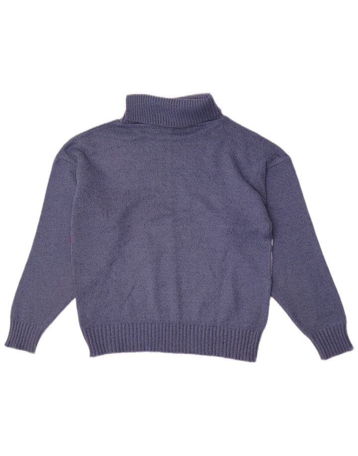 Pebble Suéter tipo jersey con cuello vuelto para mujer UK 40 Azul medio Colorblock