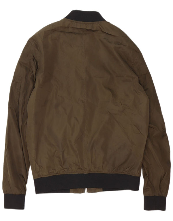 Zara Hombre Cazadora Bomber ES 38 Poliéster Verde Medio