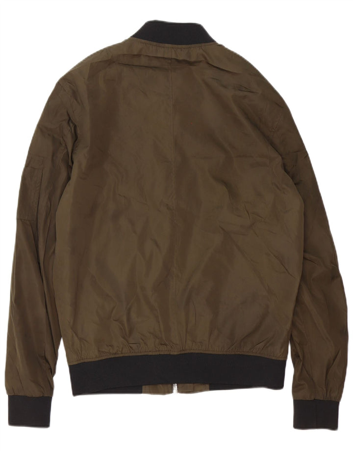 Zara Hombre Cazadora Bomber ES 38 Poliéster Verde Medio
