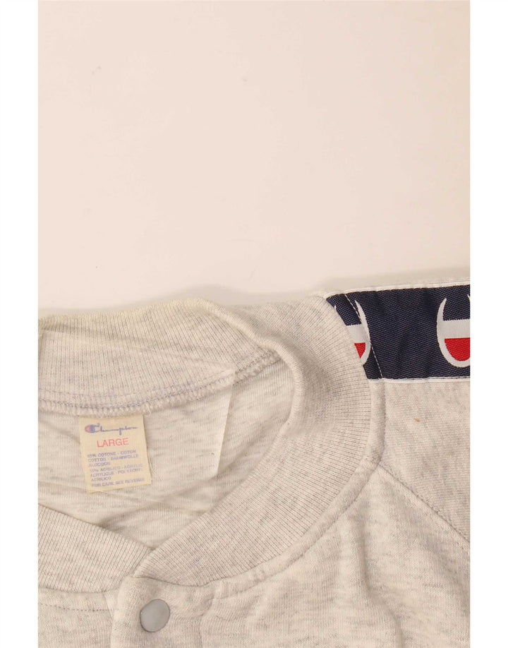 Champion Chaqueta De Chándal Con Estampado Gráfico Para Hombre Algodón Gris Color Block Grande Grande