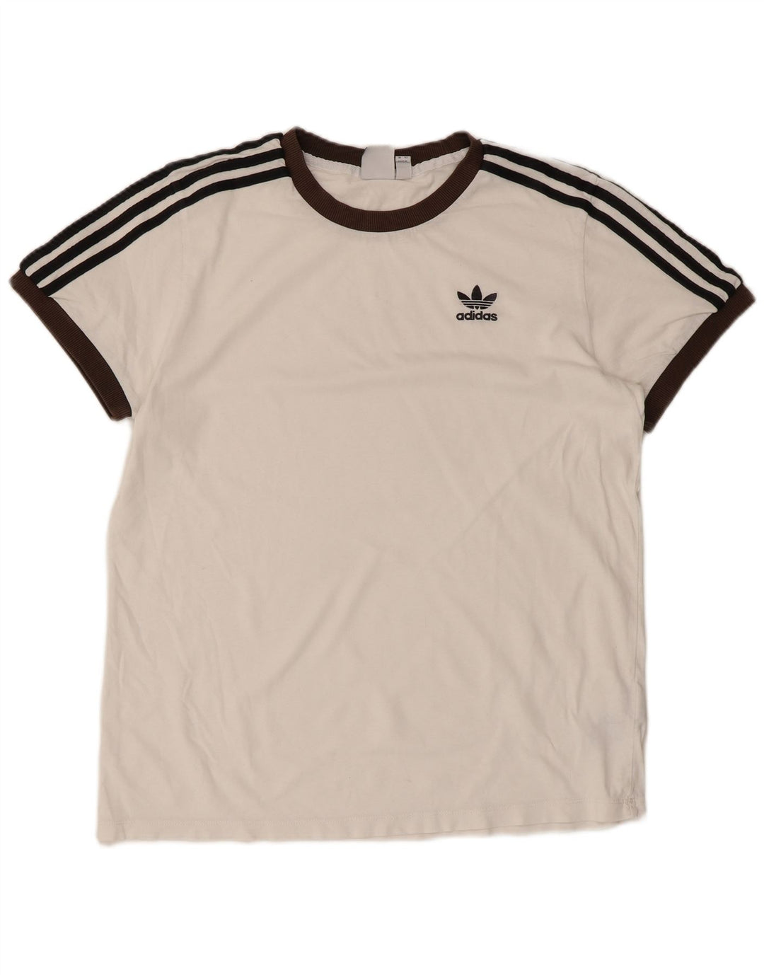 ADIDAS Camiseta extragrande para mujer UK 10 Small White Cotton