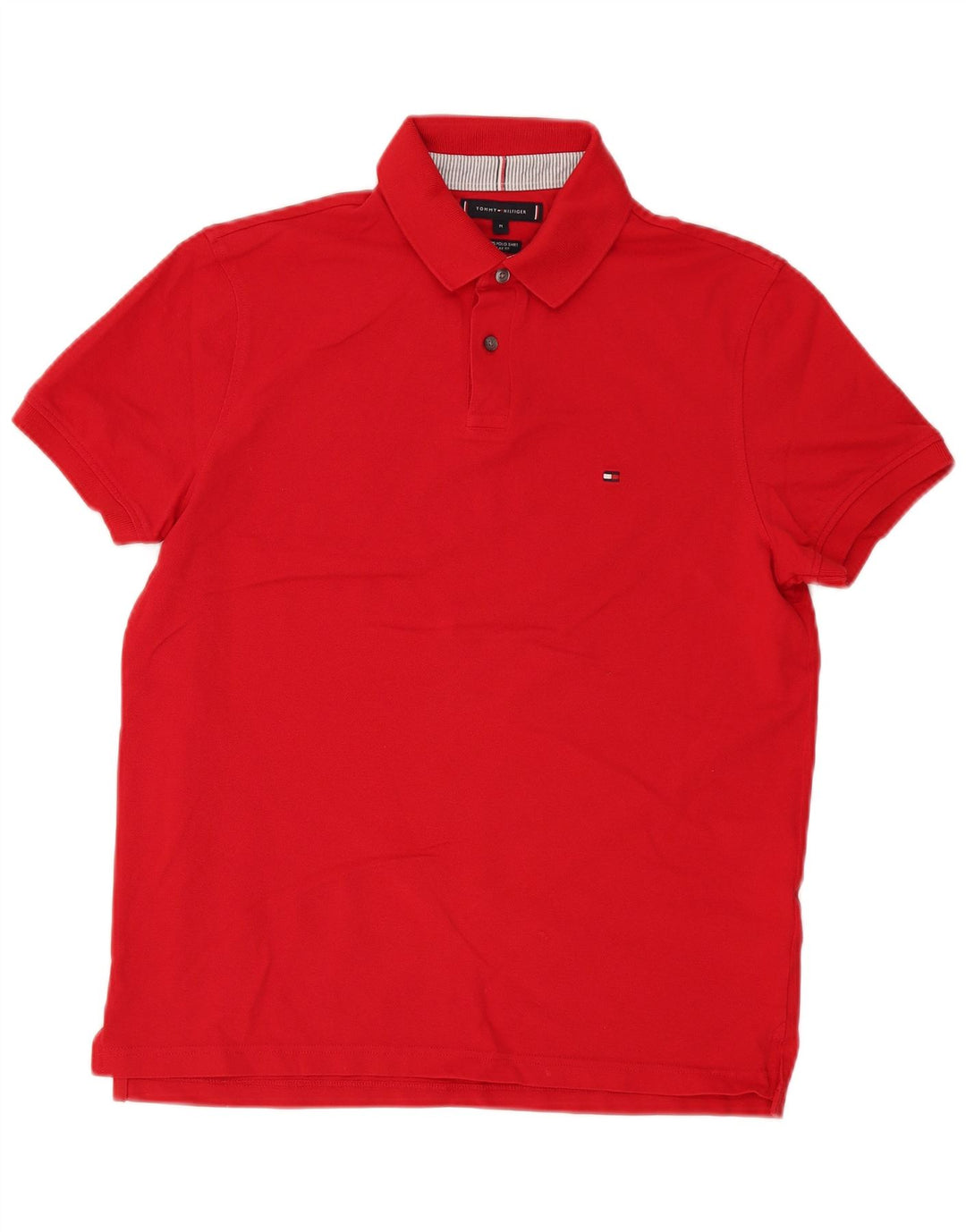 Polo Tommy Hilfiger de corte regular para hombre de algodón rojo medio