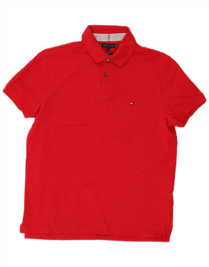 Polo Tommy Hilfiger de corte regular para hombre de algodón rojo medio