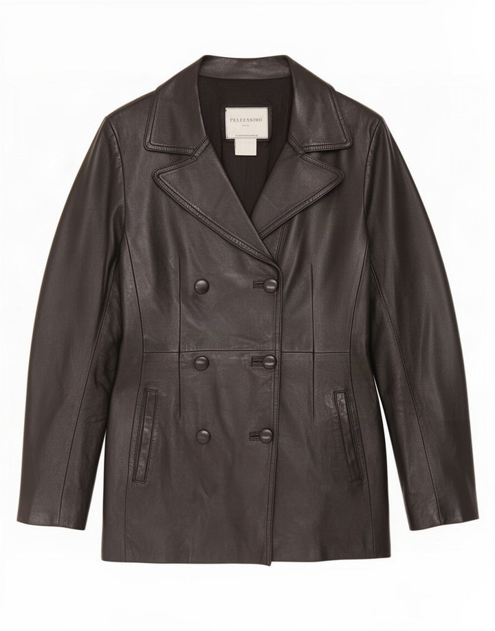 Chaqueta de cuero vintage para mujer Reino Unido 14 Negro medio