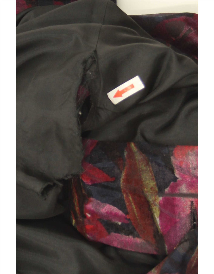 Vintage mujer 3 botones Blazer chaqueta Reino Unido 10 pequeño multicolor floral