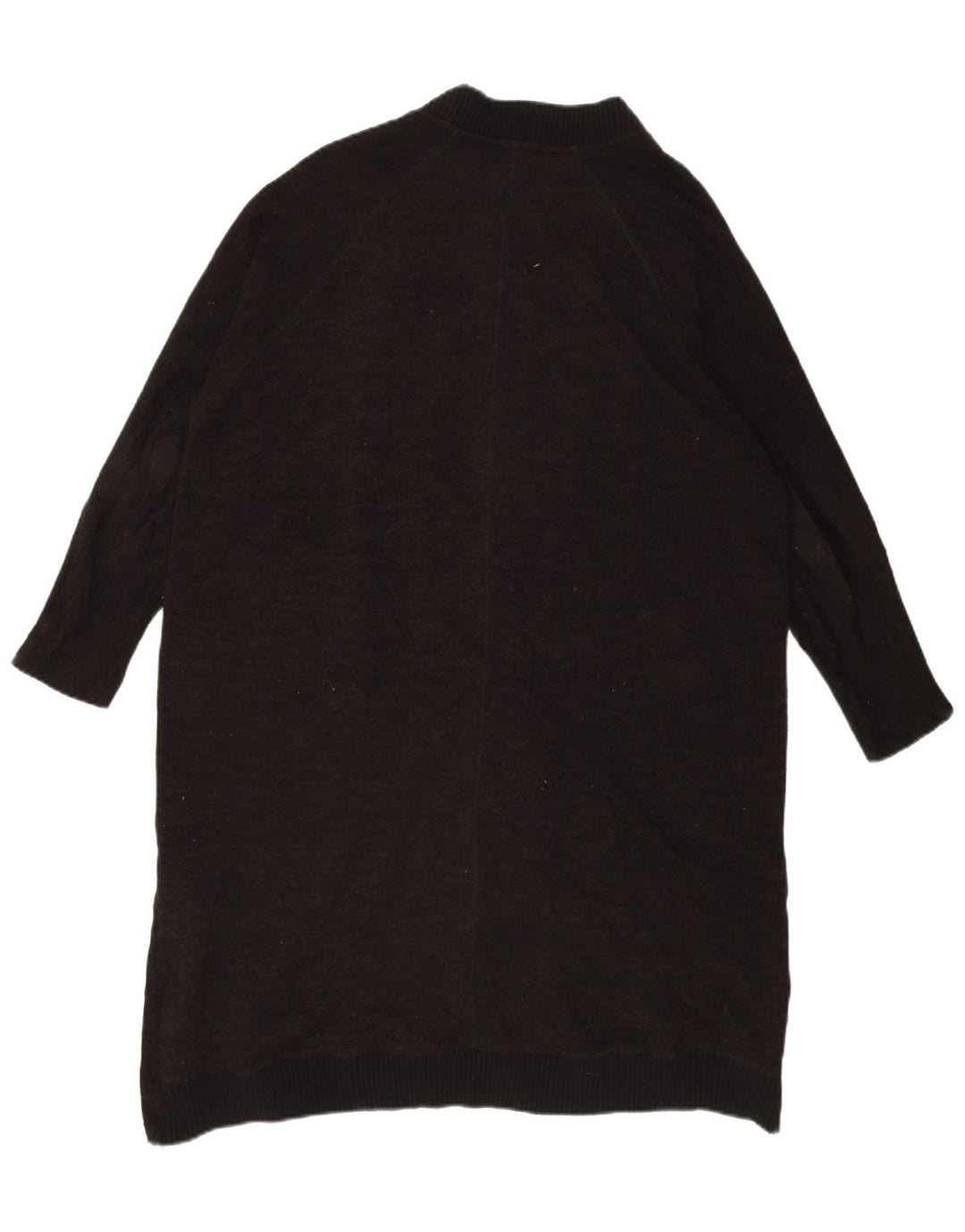Zara Mujer Suéter Cárdigan Largo De Gran Tamaño UK 46 Grande Poliéster Negro