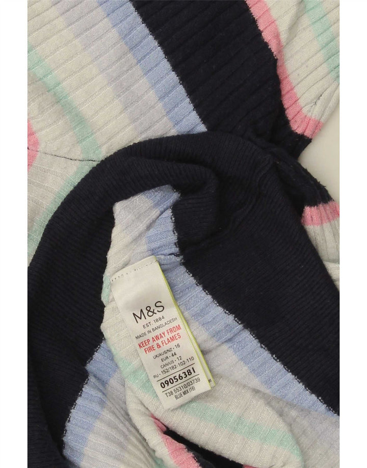 Marks & Spencer Camiseta para Mujer Top UK 46 Grande Multicolor Rayas