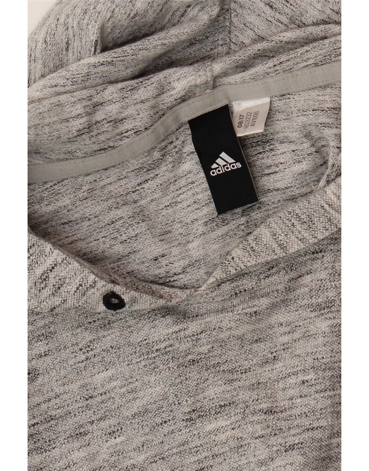 Adidas Hombre Sudadera Con Capucha Manga Larga Pequeño Gris Moteado