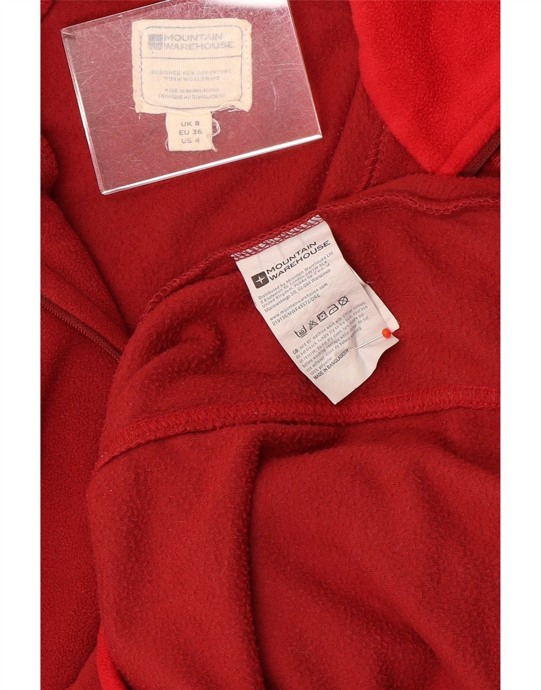 Jersey de forro polar con cuello y cremallera para mujer Mountain Warehouse UK 8 Small Poliéster rojo