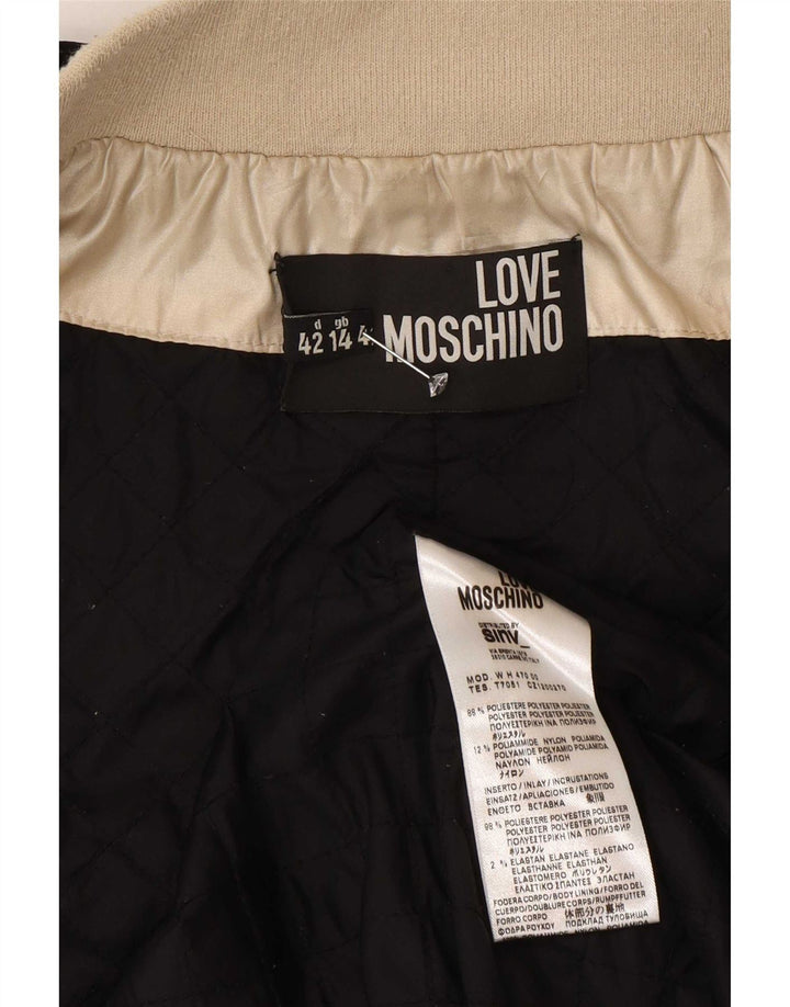 Moschino Chaqueta Bomber para Mujer UK 44 Poliéster Color Block Dorado Grande