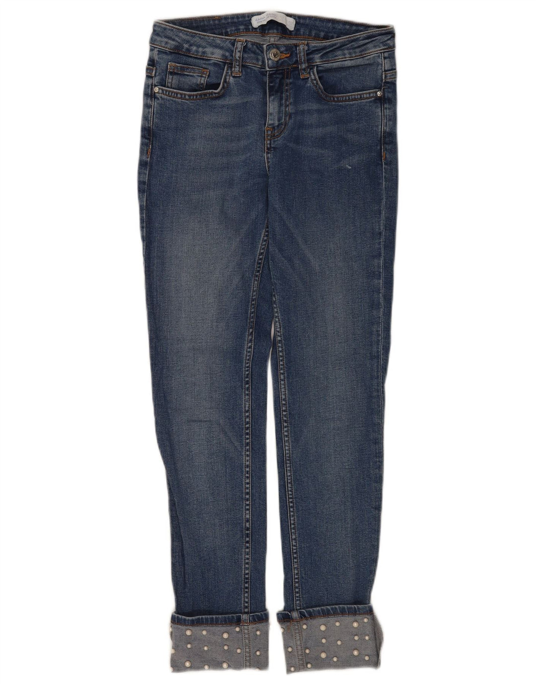 Zara Vaqueros Slim Mujer EU 34 2XS W24 L26 Azul