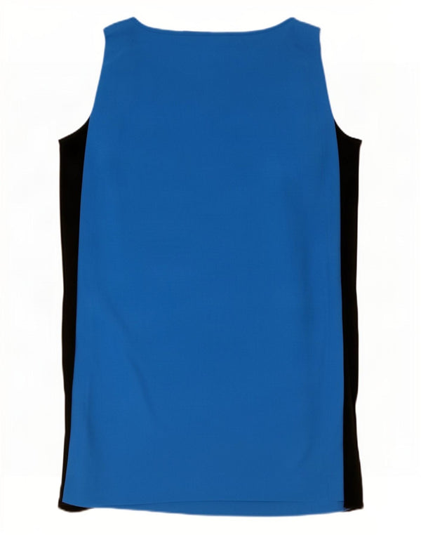 Moschino Womens Sleeveless Shift Dress UK 12 Medium Blue Colourblock