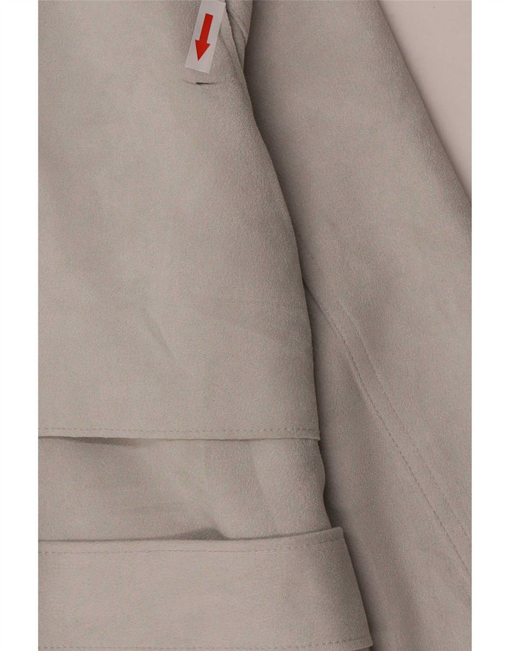 Zara Mujer Gabardina UK 10 Small Gris Poliéster