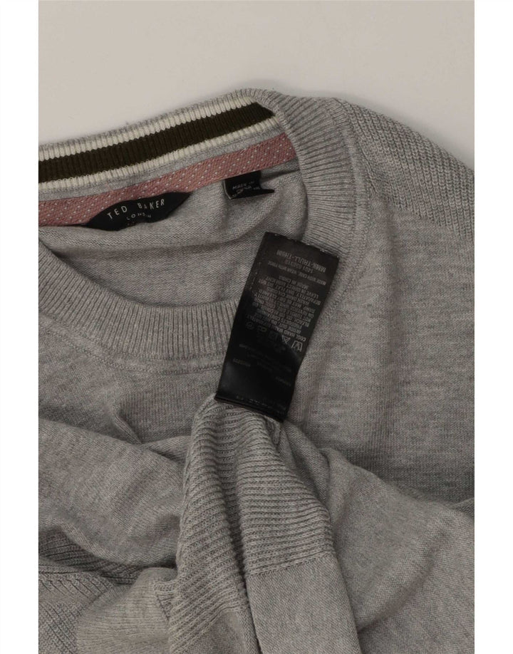 Jersey de cuello redondo para hombre de Ted Baker de algodón gris medio