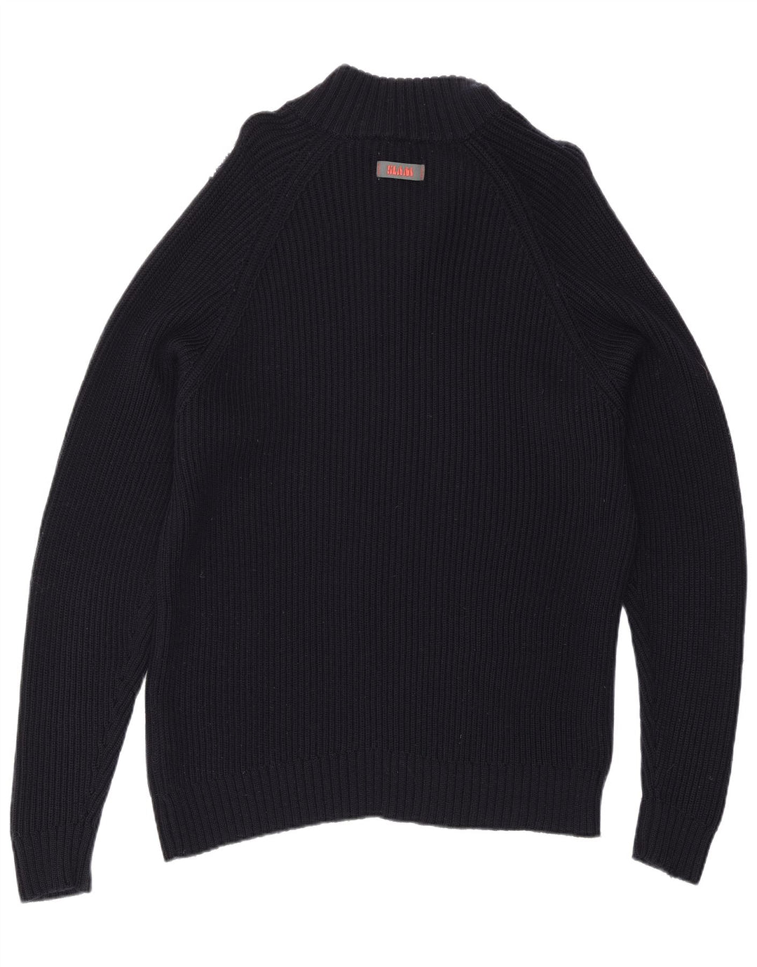 Slam - Jersey con cuello y cremallera para hombre, talla grande, de lana azul marino