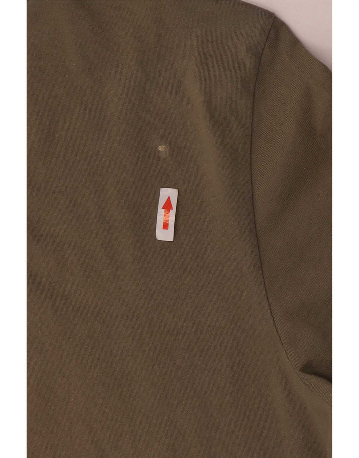 Adidas Hombre Camiseta Gráfica Top Medium Khaki Algodón