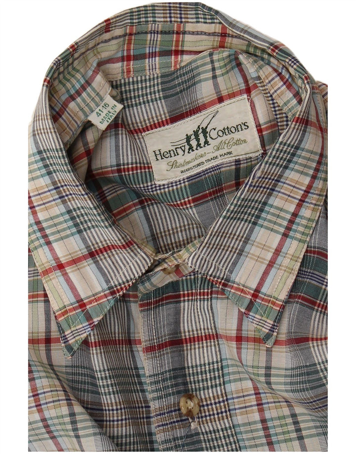 Camisa de franela para hombre Henry Cottons Talla 41 16 Cuadros multicolores grandes