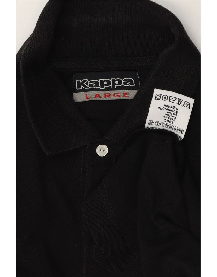 Kappa Polo Hombre Grande Algodón Negro