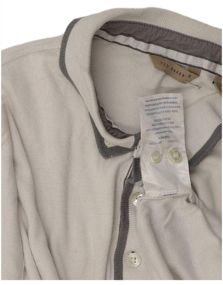 Polo Ted Baker para hombre talla 5 XL algodón blanco