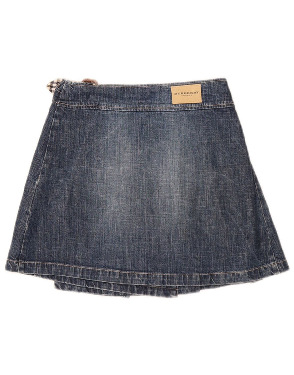 Burberry Minifalda vaquera cruzada para niña 9-10 años W22 Algodón azul