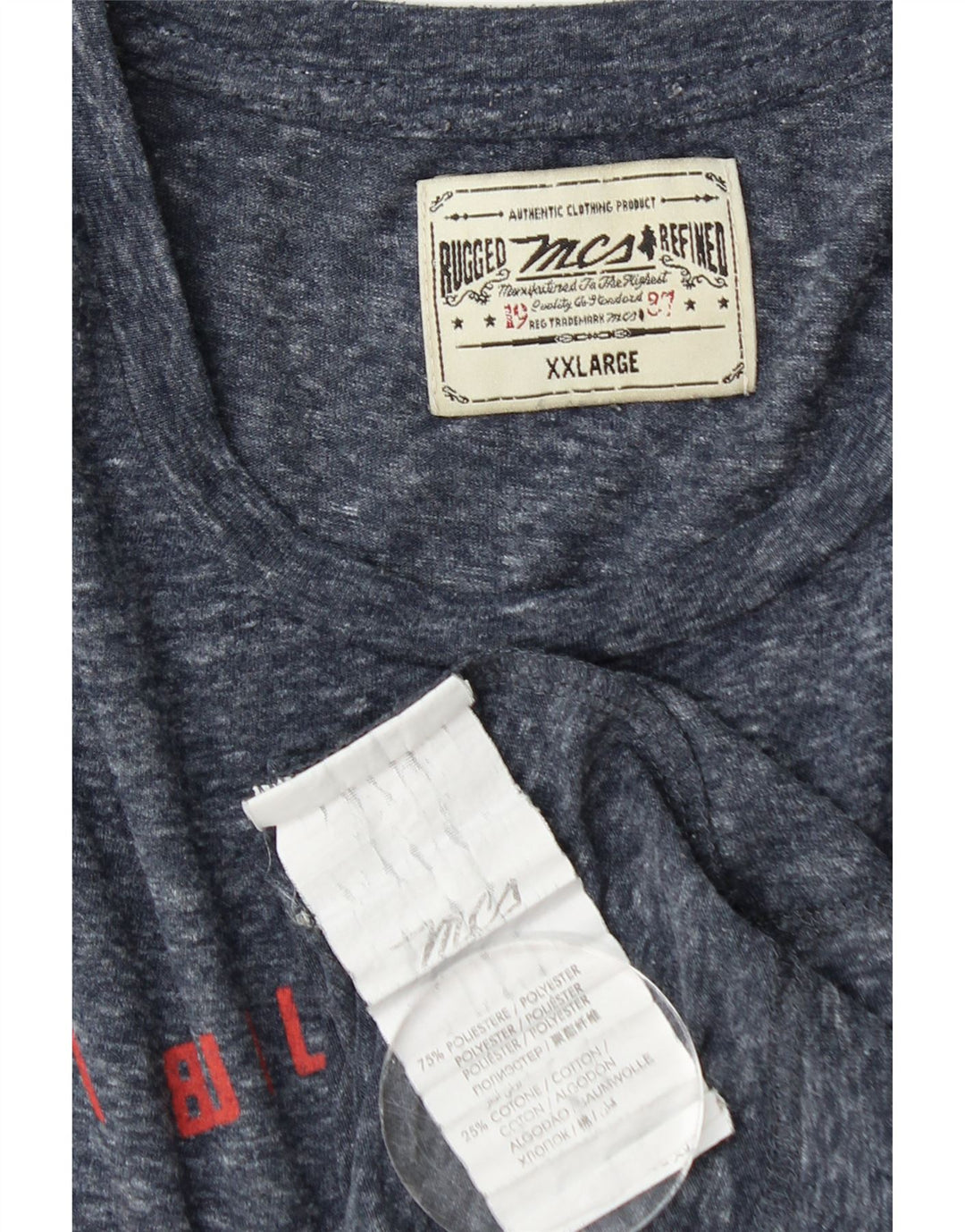 Marlboro Classics Camiseta gráfica para hombre Top 2XL Poliéster moteado azul marino