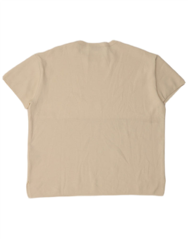 Zara Camiseta Extragrande para Mujer Top UK 44 Medium Off White Viscosa