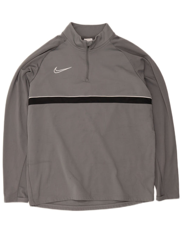 Nike Dri Fit - Chándal con cremallera y cuello para hombre, talla grande, color gris