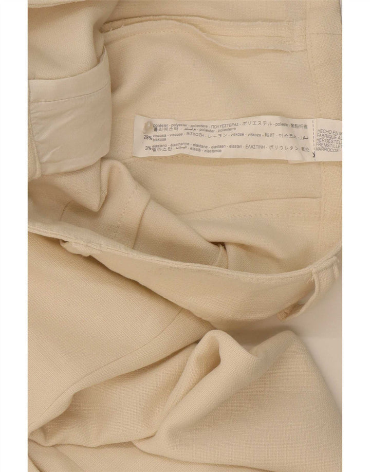 Zara Mujer Pantalón Casual Recto Mediano W32 L33 Poliéster Blanco Roto