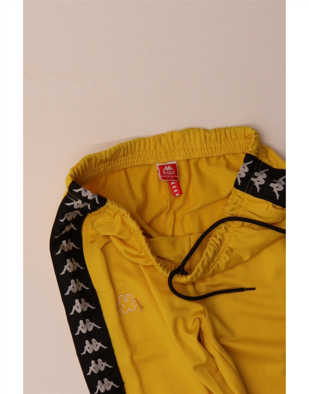 KAPPA Hombre Pantalones De Chándal Gráfico Joggers XL Amarillo Colorblock