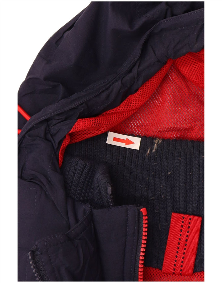 SUPERDRY Chaqueta cortavientos con capucha para hombre, talla 40, color azul marino