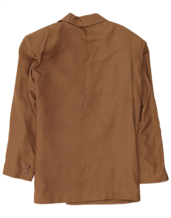 Jaeger Chaqueta tipo blazer con 1 botón para mujer UK 46 Grande Seda moteada beige